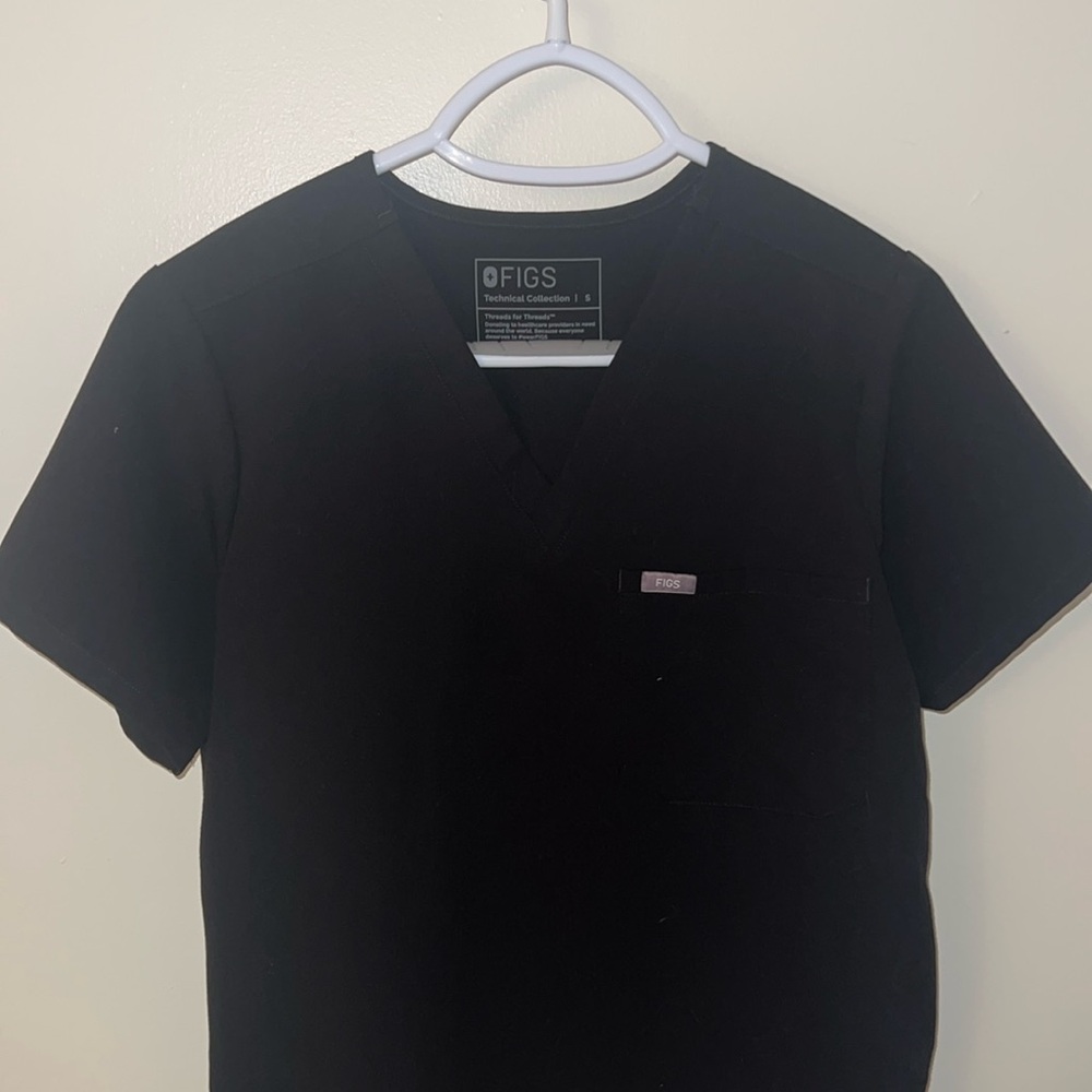 Figs black Catarina one pocket scrub top
